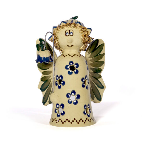 Blumenmädchen gelb mit blauer Blume