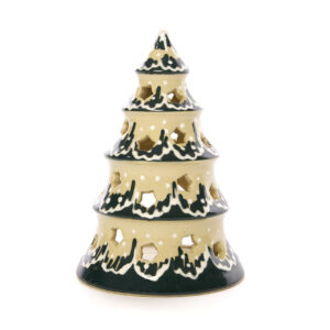 Weihnachtsbaum groß Nr.3 gelb mit grün-weißer Malerei