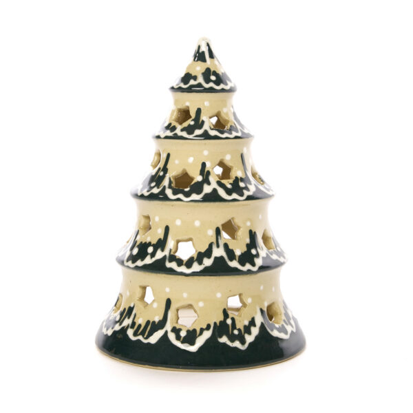 Weihnachtsbaum groß Nr.3 gelb mit grün-weißer Malerei
