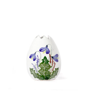 Frühlingsvase 11 weiß mit blauer Blume
