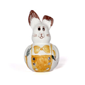 Deko-Osterhase weiß mit orangem Dekor