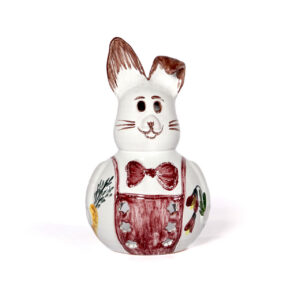 Deko-Osterhase weiß mit rotem Dekor