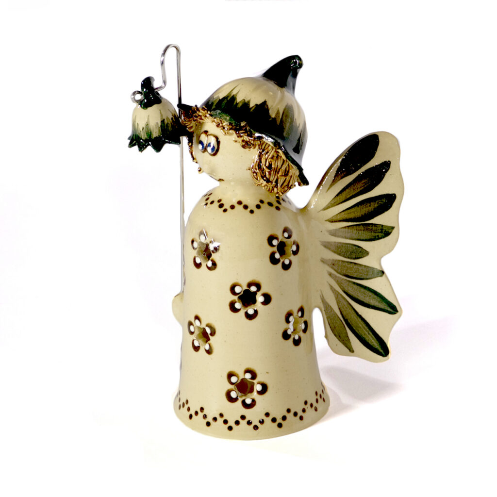 Blumenmädchen gelb mit brauner Blume