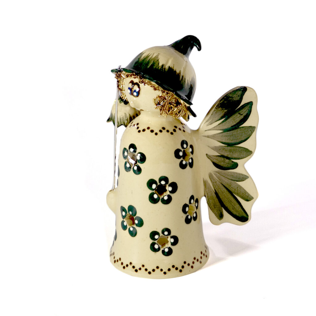 Blumenmädchen gelb mit grüner Blume