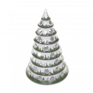 Weihnachtsbaum Nr. 5, ca. 35 cm hoch grün mit weißer Malerei
