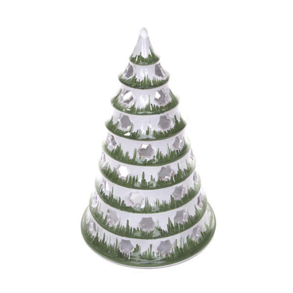 Weihnachtsbaum Nr. 5, ca. 35 cm hoch grün mit weißer Malerei