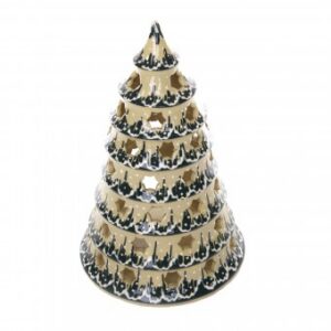 Weihnachtsbaum Nr. 5, ca.35 cm hoch gelb mit grün-weißer Malerei