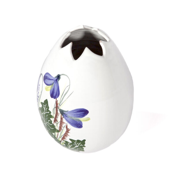 Frühlingsvase 17 weiß mit blauer Blume