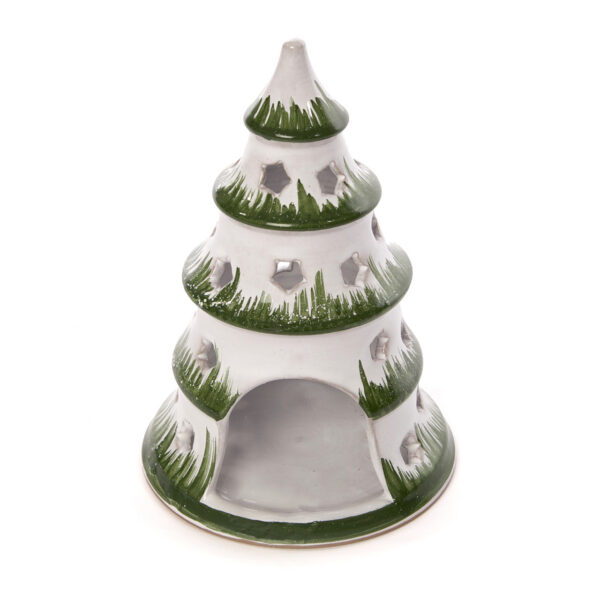 Weihnachtsbaum mittel Nr.2 weiß mit grüner Malerei – Bild 2