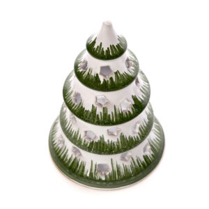 Weihnachtsbaum groß Nr.3 weiß mit grüner Malerei