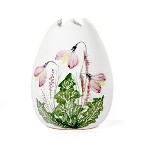 Frühlingsvase 17  weiß mit roter Blume